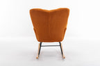 050-Teddy Fabric Rocking Gilder Nursery Chair For Living Room Indoor,Caramel - Grand Goldman Shop