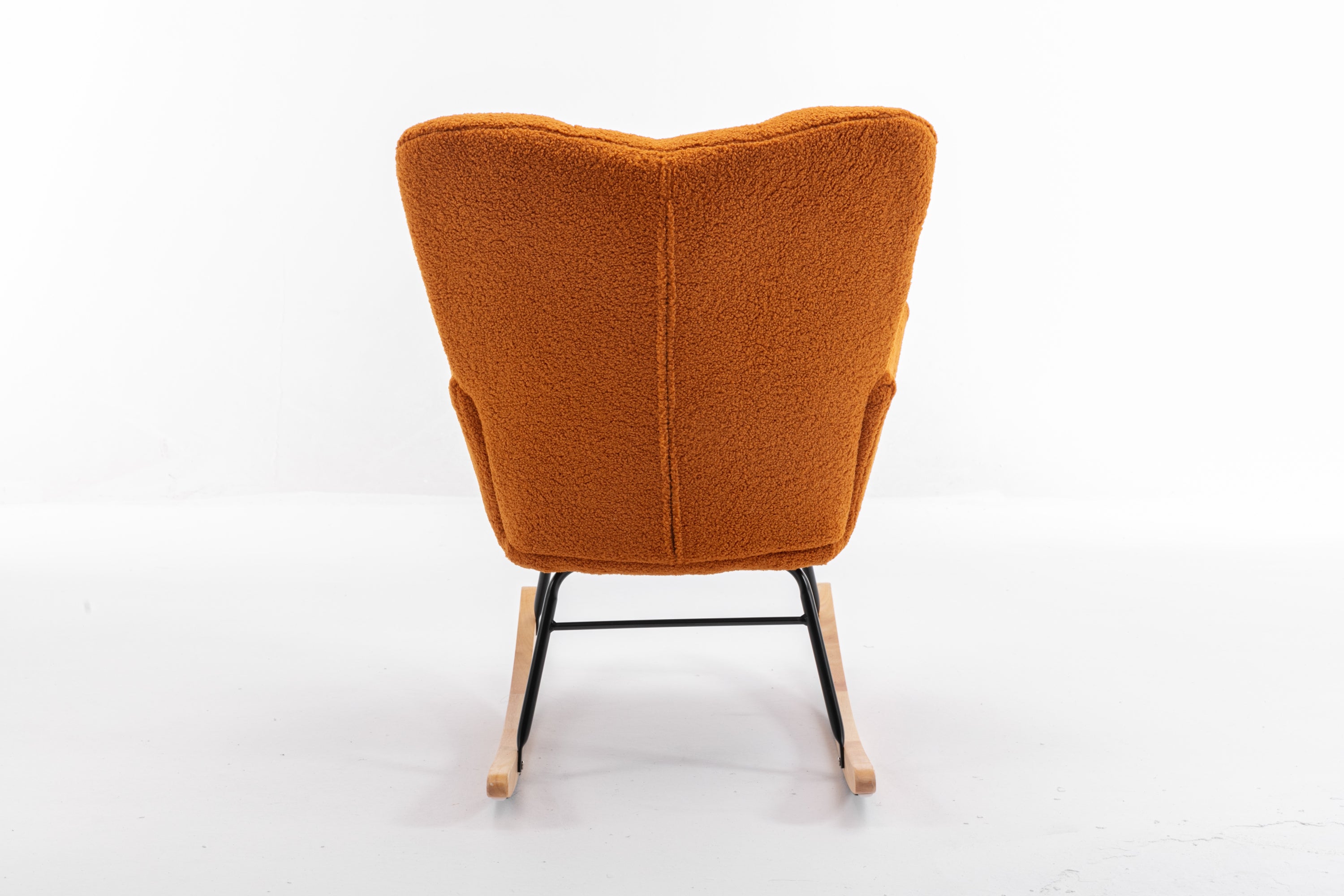 050-Teddy Fabric Rocking Gilder Nursery Chair For Living Room Indoor,Caramel - Grand Goldman Shop