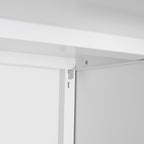 White Steel 2-Door Copier Cabinet with Mobile Pedestal and Printer Stand | Premium Home Decor - Grand Goldman