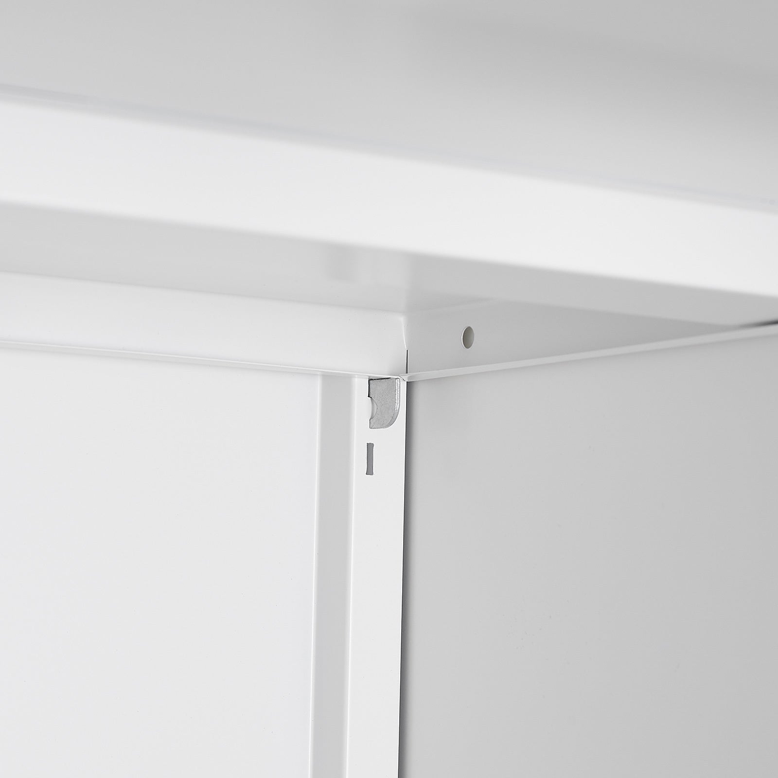 White Steel 2-Door Copier Cabinet with Mobile Pedestal and Printer Stand | Premium Home Decor - Grand Goldman