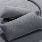 Folding sofa bed, floor sofa, convertible teddy bear fabric foam filled sleeper futon double sofa, suitable for living room, guest, office and apartment (gray) - Grand Goldman Shop