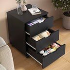 3-Drawer Vertical Filing Cabinet Rolling Wood Mobile File Cabinets Under Desk for Home Office with Casters(Non-Assembled) | P