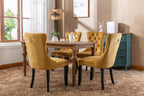Nikki Collection Modern, High-end Tufted Solid Wood Contemporary Velvet Upholstered Dining Chair with Wood Legs Nailhead Trim 2-Pcs Set,Gloden, SW2001GL - Grand Goldman Shop
