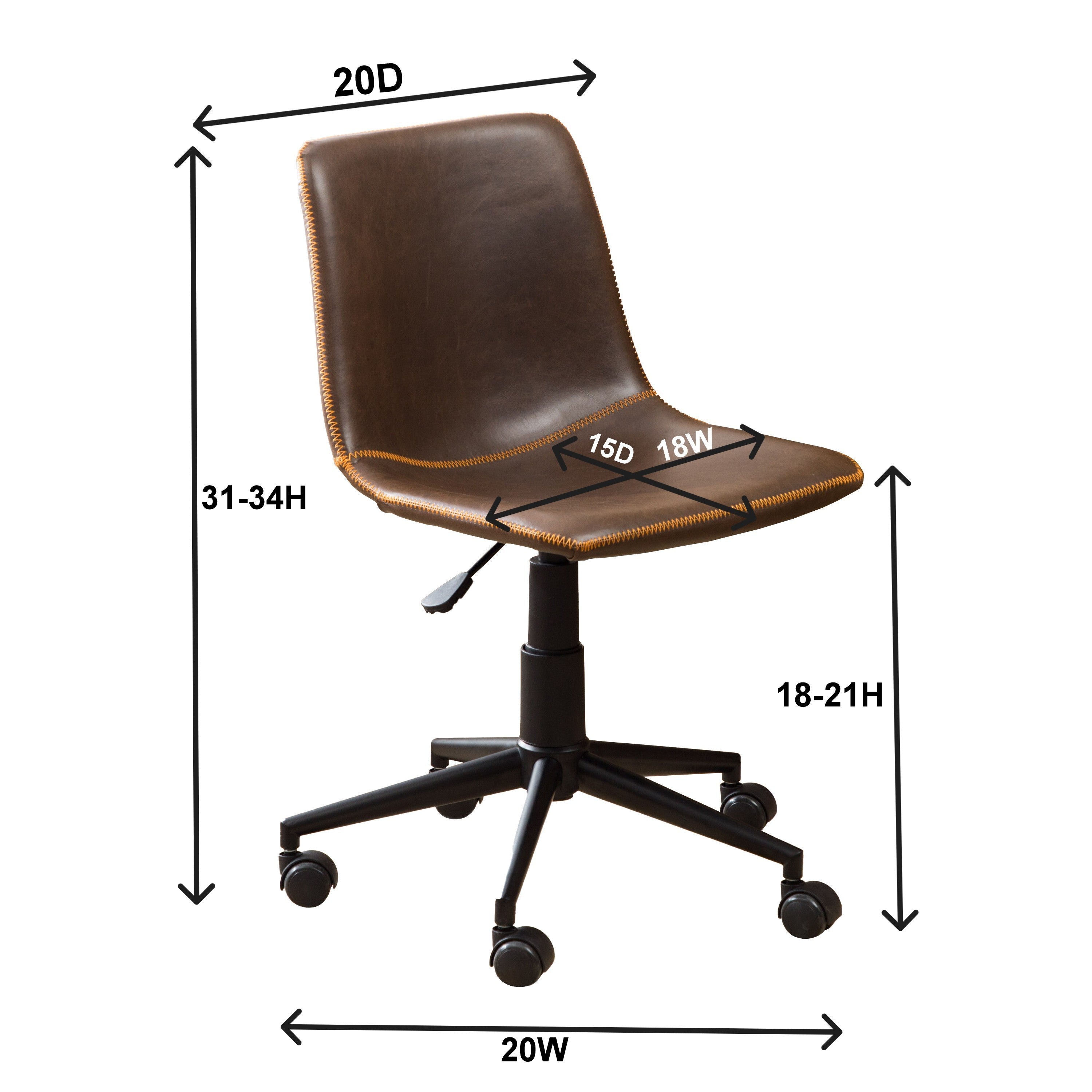 Cesena Faux Leather 360 Swivel Air Lift Office Chair, Antique Gray | Premium Home Decor - Grand Goldman