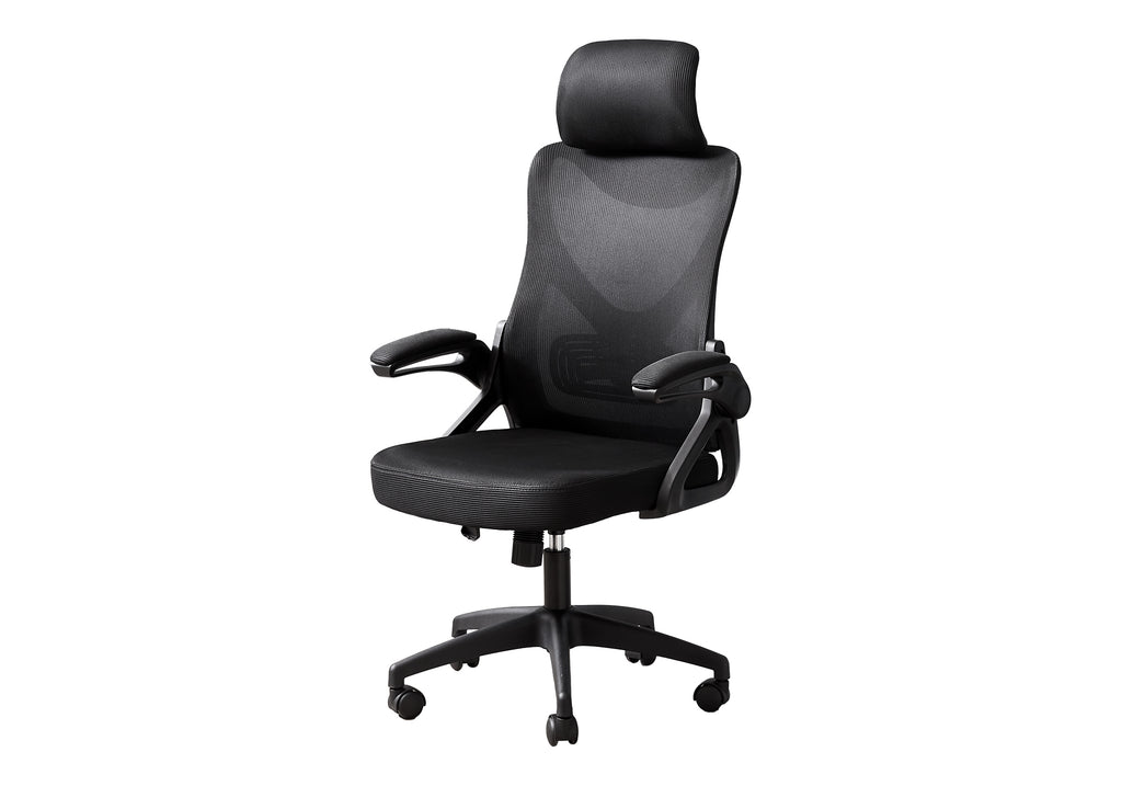Office Chair, Adjustable Height, Ergonomic, Swivel, Work, Black Metal, Black Mesh, Contemporary, Modern - Grand Goldman