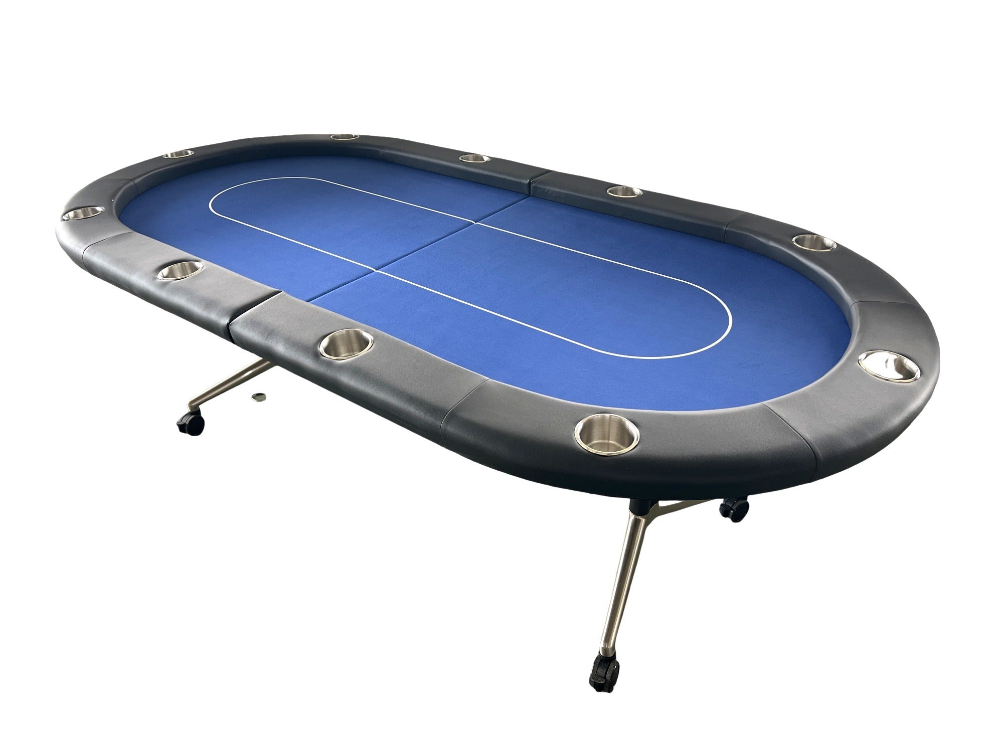 INO Design 94' Fodable Poker Table for 10 players, Blue | Premium Home Decor - Grand Goldman