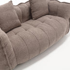 Cozy Beanbag Chair with High Resilience Foam Core for Two  -Brown Chenille, 66x35x25 inches - Grand Goldman Shop