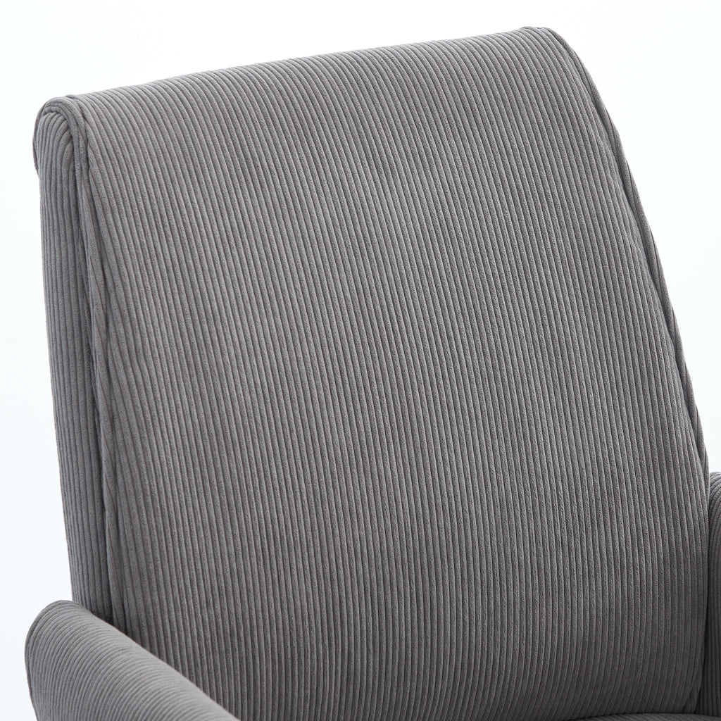 Ergonomic Mid-Back Office Chair with Striped Fabric in Gray, Corduroy Upholstery, Ideal for Work, Study, or Relaxation - Gran
