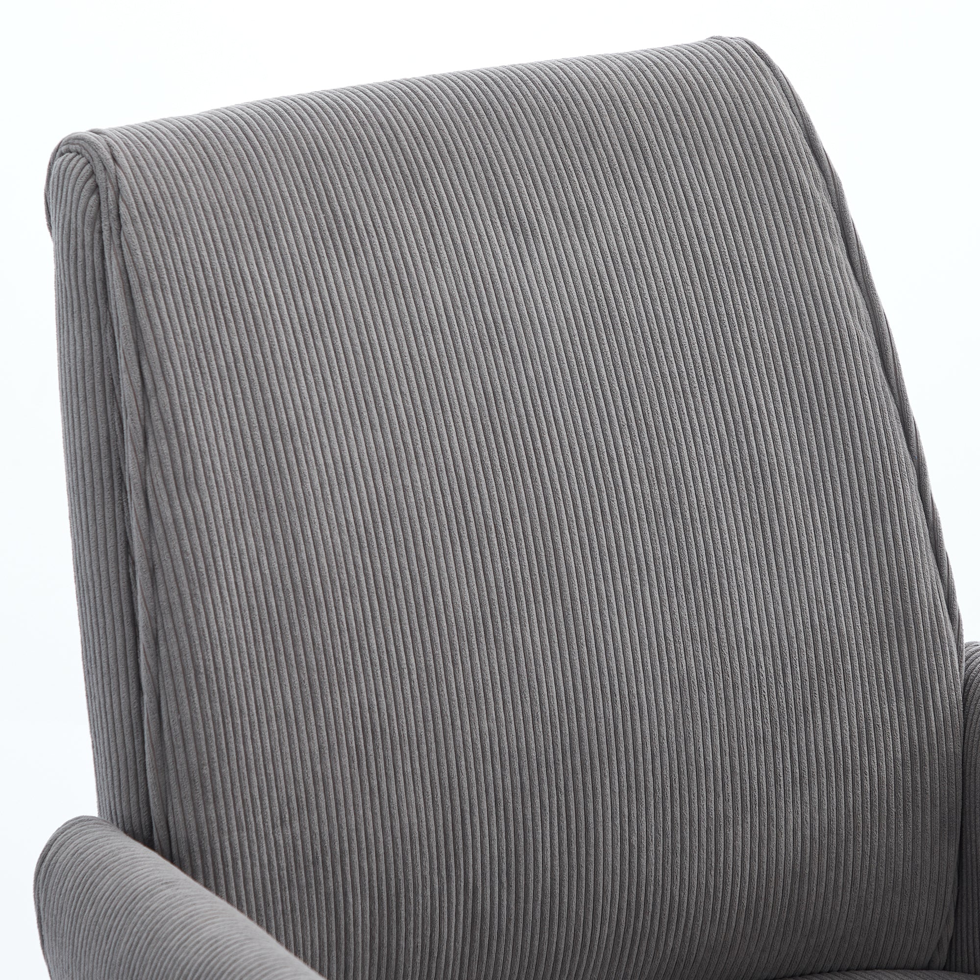 Ergonomic Mid-Back Office Chair with Striped Fabric in Gray, Corduroy Upholstery, Ideal for Work, Study, or Relaxation - Gran