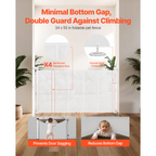 Retractable Baby Gate 34 in Tall Extend to 55 in Wide for Kids or Pets White - Grand Goldman
