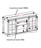 Multipurpose Sliding Door TV Stand Large Storage Cabinet with 2 Sliding Fluted Glass Tempered Doors, TV Up to 65'', TV Desk Storage Rack, Charcoal GREY, 59.13'W*15.94'D*27.8'H - Grand Goldman Shop