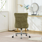 A&A Furniture Office Chair,Modern Chenille Upholstered Tufted Button Home Office Chair with Chrome Metal Base,Adjustable Desk