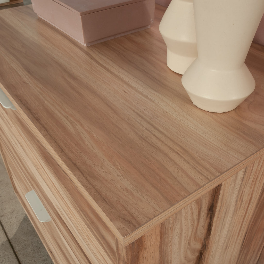 Lateral File with Two Drawers, Acacia finish - Grand Goldman