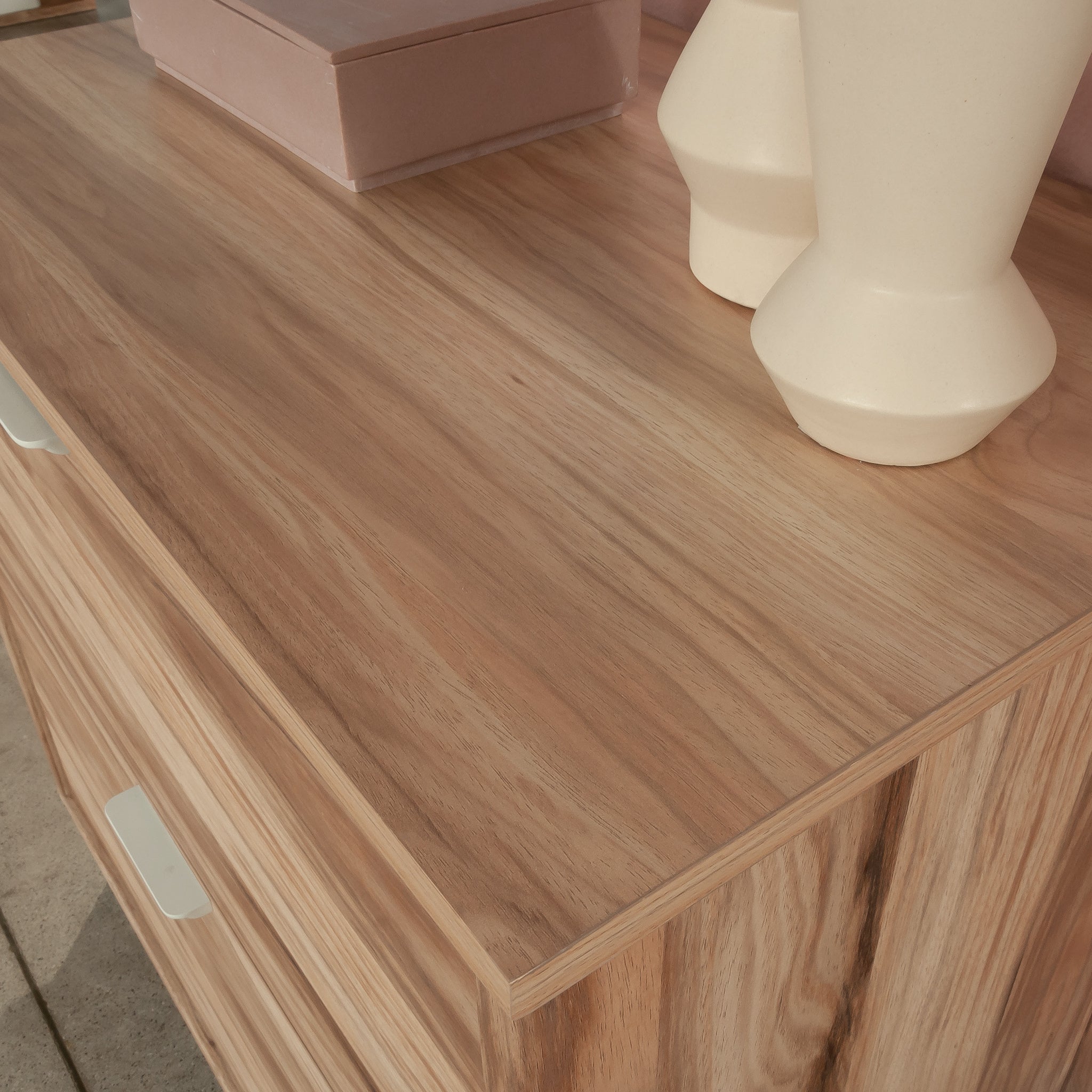 Lateral File with Two Drawers, Acacia finish - Grand Goldman