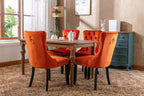 Nikki Collection Modern, High-end Tufted Solid Wood Contemporary Velvet Upholstered Dining Chair with Wood Legs Nailhead Trim 2-Pcs Set, Orange, SW2001OG - Grand Goldman Shop
