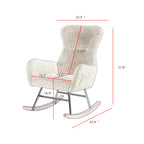 GREY teddy fabric rocking chair - Grand Goldman Shop