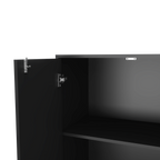 Storage Cabinet Lions, Double Door and Casters, Black Wengue Finish | Premium Home Decor - Grand Goldman