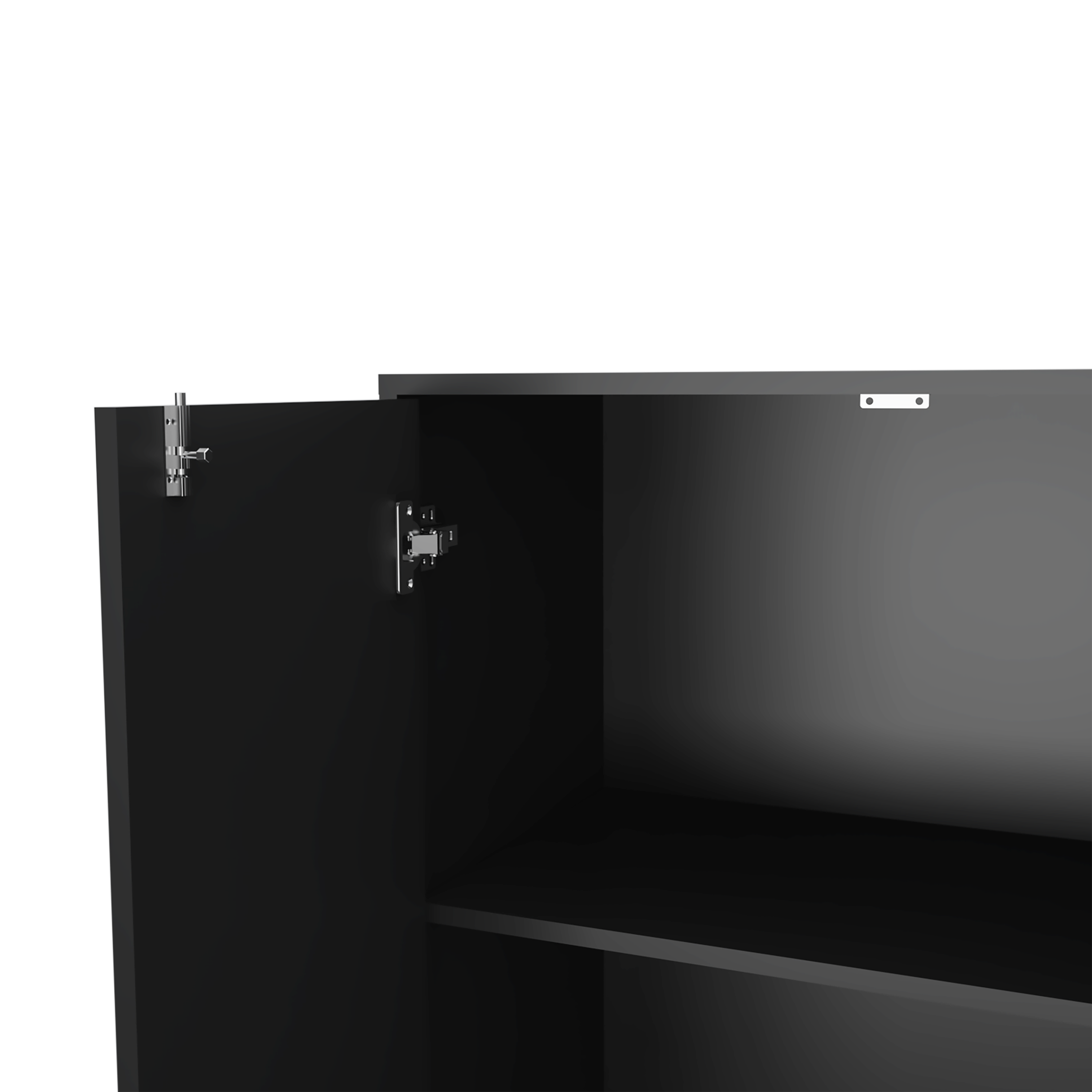 Storage Cabinet Lions, Double Door and Casters, Black Wengue Finish | Premium Home Decor - Grand Goldman