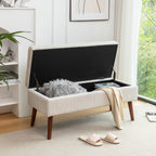 Storage Bench with Storage Bench for Bedroom End of Bed Bench Foot of Bed Bench Entryway Bench Storage Ottoman Bench 43.7' W x 18.1' D Off White Bench - Grand Goldman Shop