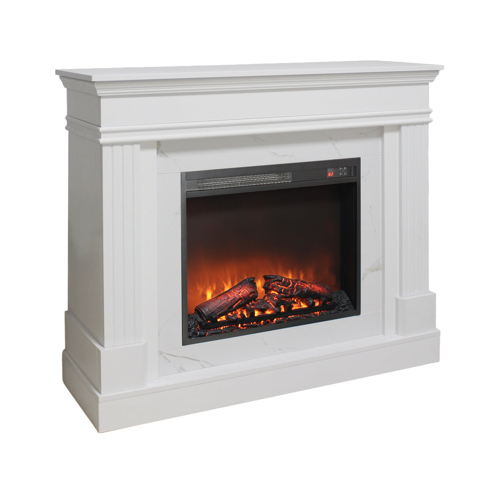 44' Electric Fireplace with Mantel for Living Room or Bedroom,23' Fireplace Insert Heater, Realistic Log and Flame Effect, Remote Control, Timer - Grand Goldman Shop