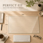CLEAR Tempered glass table mat 20X32 INCH | Premium Home Decor - Grand Goldman