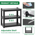 Metal Aquarium Stand 20-30 Gallon Adjustable 3-Tier Fish Tank Rack Shelf - Black, Heavy Duty, 34'W x 18'D x 31'H - Grand Goldman Shop