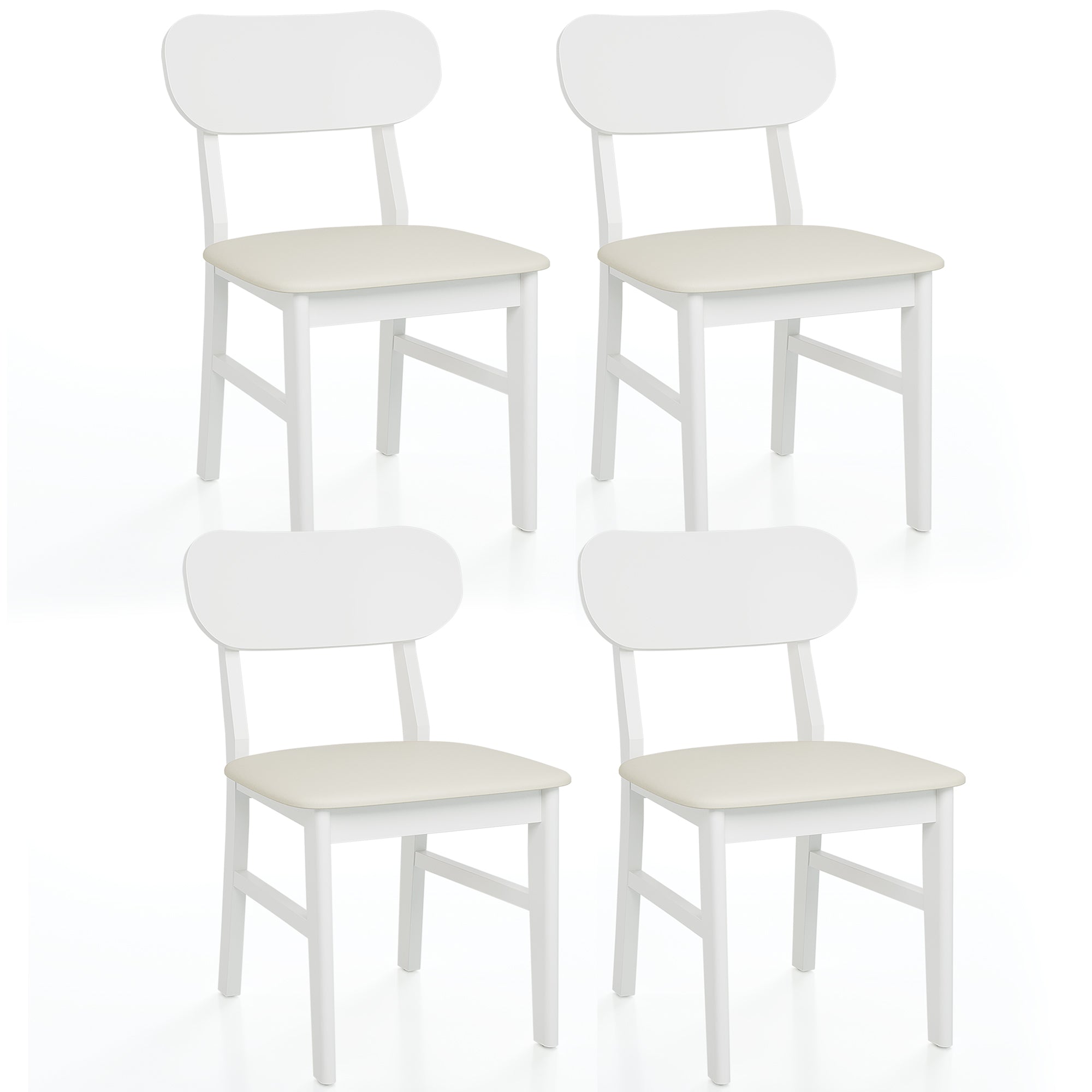 Farmhouse Dining Chairs Set of 2, Modern Faux Leather Upholstered Kitchen&Dining Room Chairs, Side Seating for Kitchen, Dinin