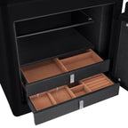 Black Jewelry Safe V2 with Fireproof Protection and Advanced Locking, Steel, 1.01 Cubic Ft | Premium Home Decor - Grand Goldm