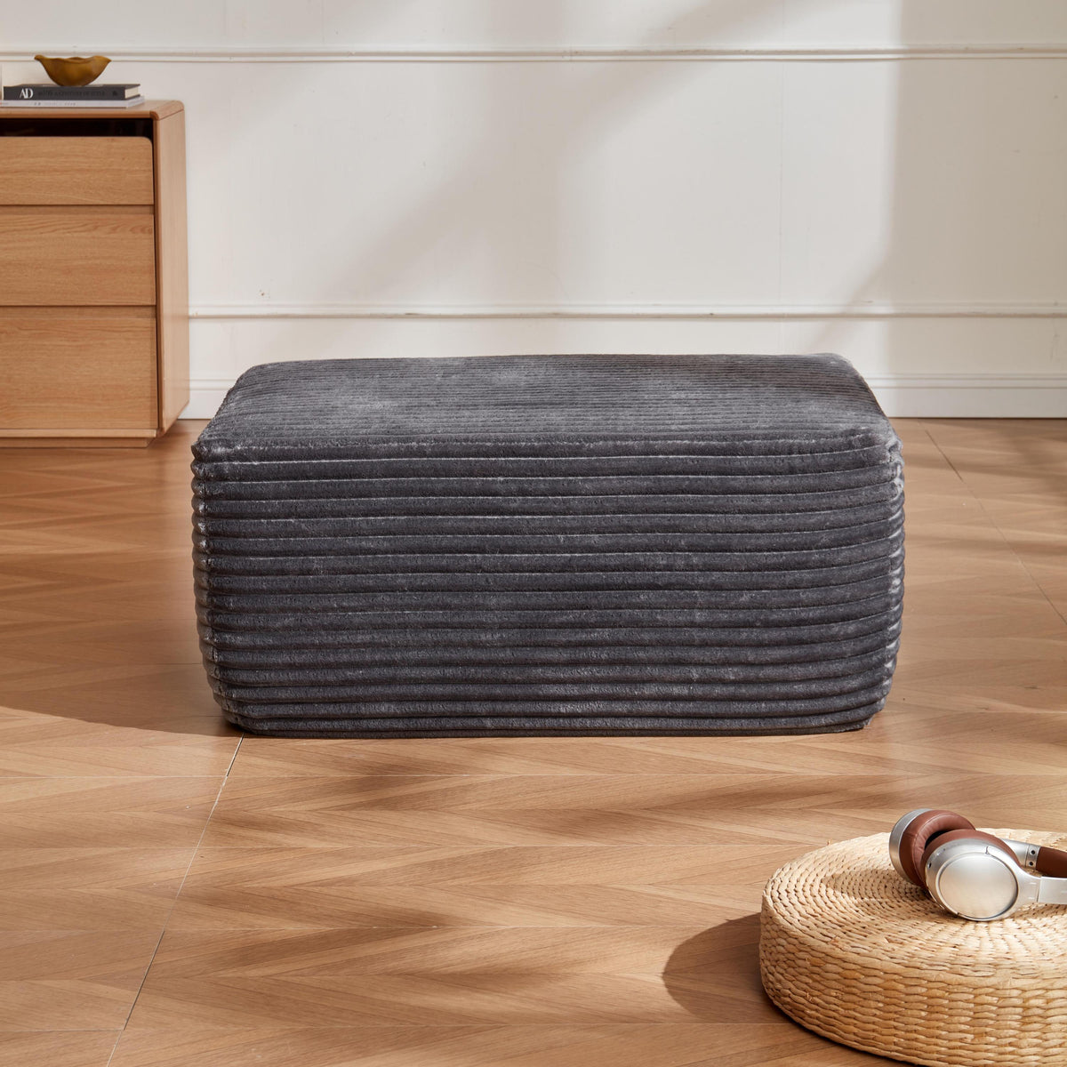373-001/ottoman//grey/plush - Grand Goldman Shop
