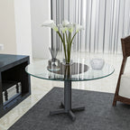 24' Inch Round Tempered Glass Table Top Clear Glass 1/4' Inch Thick Round Polished Edge - Grand Goldman Shop