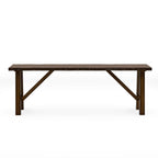 Rustic Walnut Finish 1pc Bench Only Live Edge Design Distressed Wood Seat Dining Room Furniture Solid wood Bench - Grand Goldman Shop