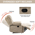 Large Manual Recliner Chair in Fabric for Living Room, Beige - Grand Goldman Shop