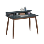 Roskilde Mid-Century Modern Wood Writing Desk with Hutch, Grey | Premium Home Decor - Grand Goldman
