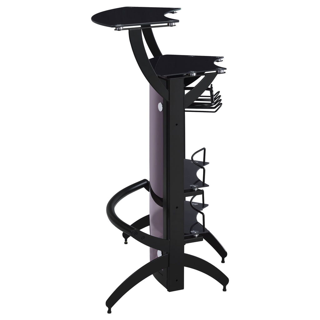 Elaina Black 2-shelf Home Bar - Grand Goldman Shop