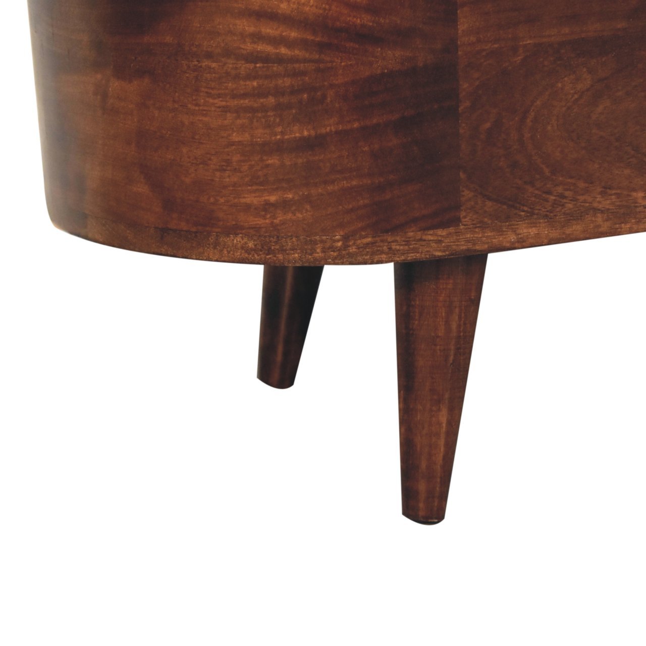 Solid Wood Curved California Walnut Blanket Box, Nordic Legs, Brown - Grand Goldman Shop