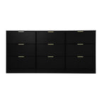 Black 9 Drawer Dresser, 63' Large Deep Chest of Drawers, Wooden Dresser Storage Cabinet with 9 Drawers for Bedroom, Long Dressers for Living Room, Hallway - Grand Goldman Shop