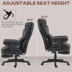 HOMCOM Massage Executive Office Chair with 6 Vibration Points, 400LBS Heated Big and Tall Office Chair with Foot Rest and Lum