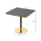 31.5' Square Modern Tulip Dining Table, Sintered Stone Tabletop with Luxury Faux Marble Print, Stainless Steel Bracket Base, Scratch & Wear Resistant, Waterproof Surface, Ideal for Indoor & Outdoor Us - Grand Goldman Shop