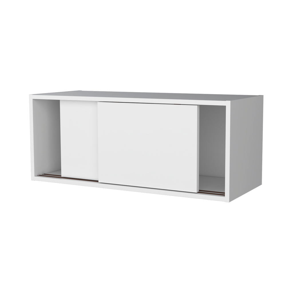 Anegam Floating Cabinet with Sliding Door, White - Grand Goldman
