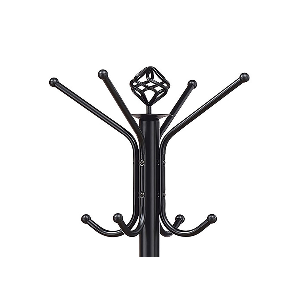 Modern Black Metal Coat Rack with Three-Tier Hooks for Entryway or Mudroom - Grand Goldman Shop