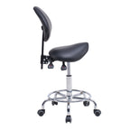 Saddle Stool Chair with Backrest Swivel Hydraulic Ergonomic Tilt Seat Chair with Wheels Footrest for Medical Hospital Clinic 