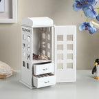11.5' Tall Leather Jewelry Box, British Telephone Design, White - Grand Goldman Shop