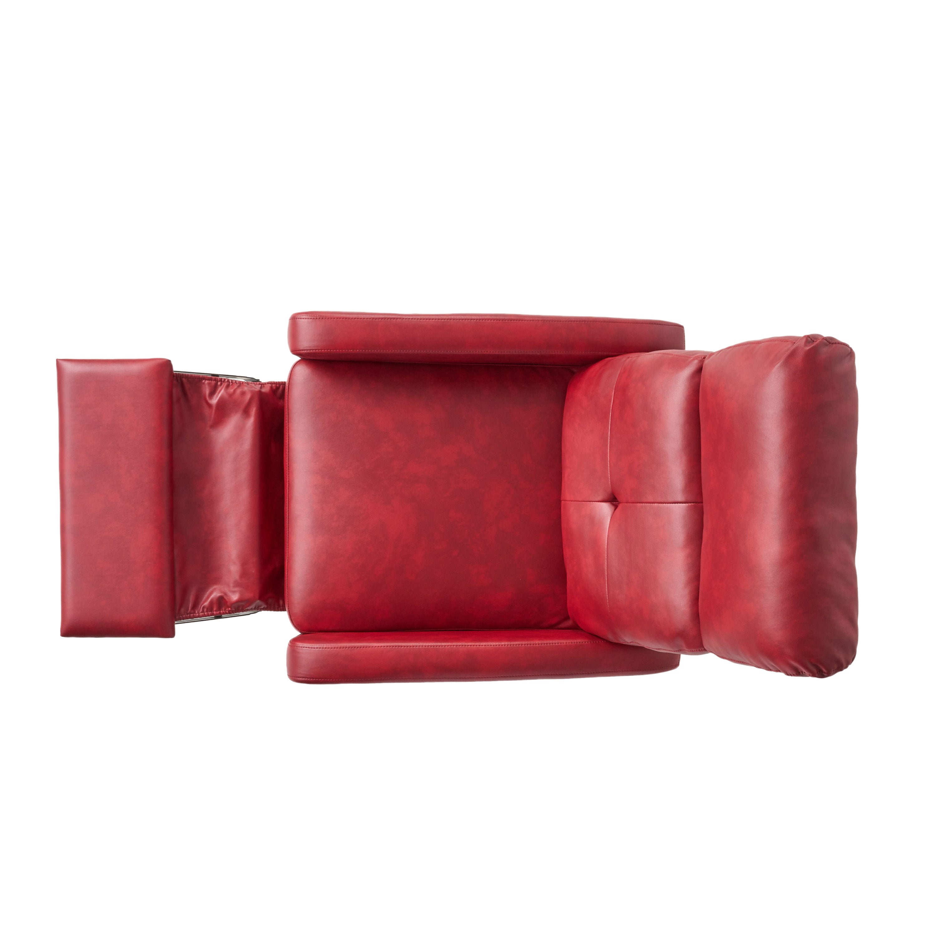 Contemporary Red PU Recliner Chair with Lever Mechanism - Grand Goldman Shop