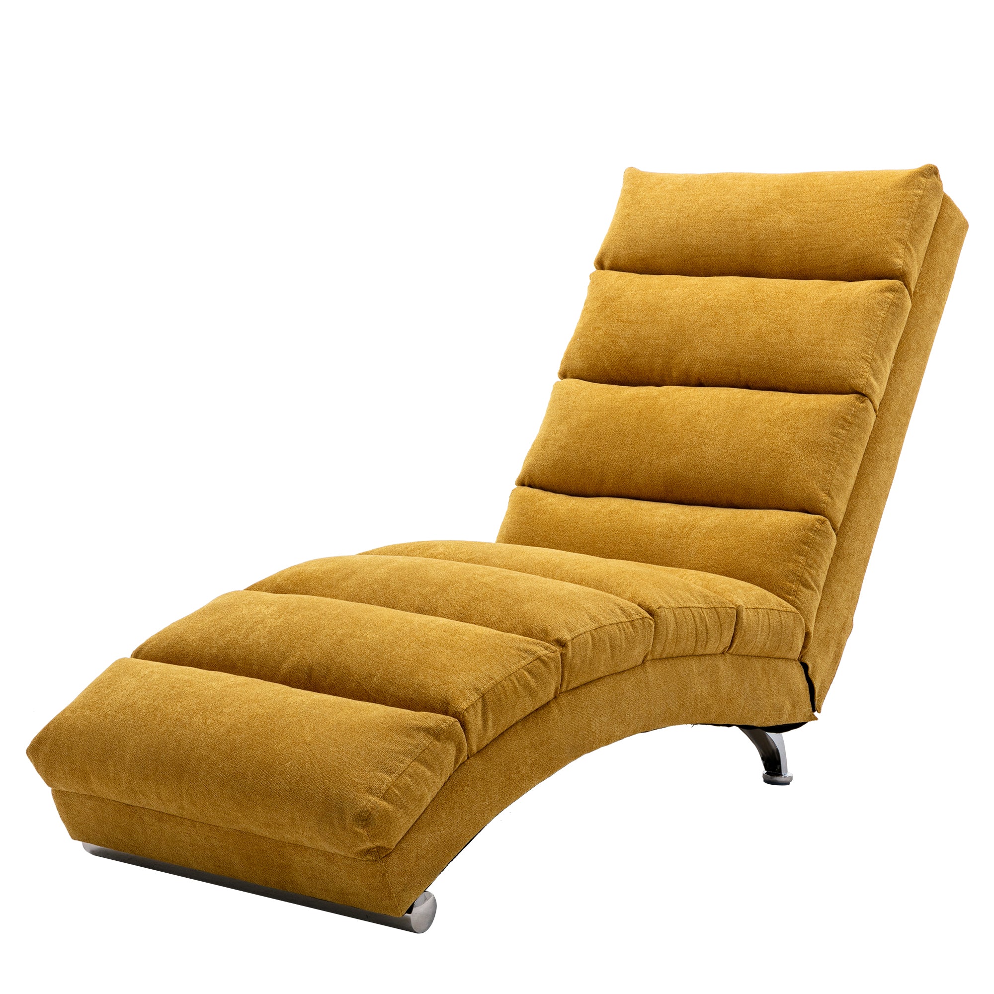 Ergonomic Linen Massage Chaise Lounge with Remote Control, Mustard Color, 5 Modes for Office, Living Room, Bedroom - Grand Goldman Shop