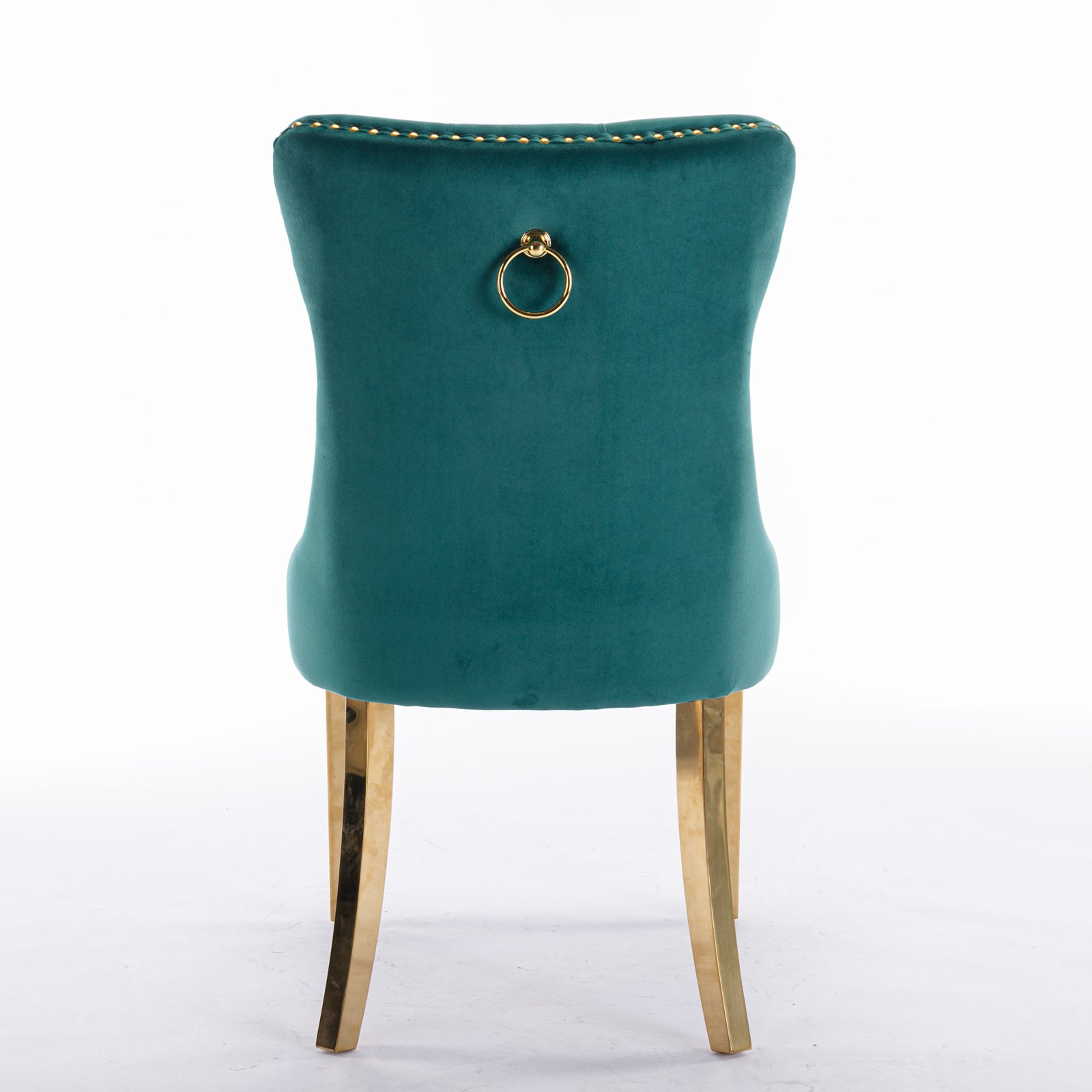 A&A Furniture,Nikki Collection Modern, High-end Tufted Solid Wood Contemporary Velvet Upholstered Dining Chair with Golden Stainless Steel Plating Legs,Nailhead Trim,Set of 2，Black and Gold, SW1601GN - Grand Goldman Shop
