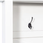 Farmhouse 4-in-1 Hall Tree with 6 Hooks, Walnut Entryway Bench with Shelves,  Wooden Style Rustic Shoe Organizer with 16 Open Compartments for Mudroom, Living Room, White (OLD SKU: N721P264915K) - Grand Goldman Shop