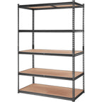 Storage Shelving Unit, 5-Tier Adjustable, 2000 lbs Capacity, Heavy Duty Garage Shelves Metal Organizer Utility Rack, Black, 48' L x 24' W x 72' H for Kitchen Pantry Basement Bathroom Laundry - Grand Goldman Shop