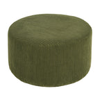 Upholstered Round Ottoman,Olive Green,Corduroy - Grand Goldman Shop