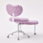 Artificial rabbit hair Meditation Chair Plus, Cross Legged Chair with Wheels, ADHD Chair, Criss Cross Desk Chair with Lumbar 