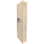 Biometric Wall Safe with 120-Fingerprint Module, Beige Steel, 0.82 Cubic Ft | Premium Home Decor - Grand Goldman